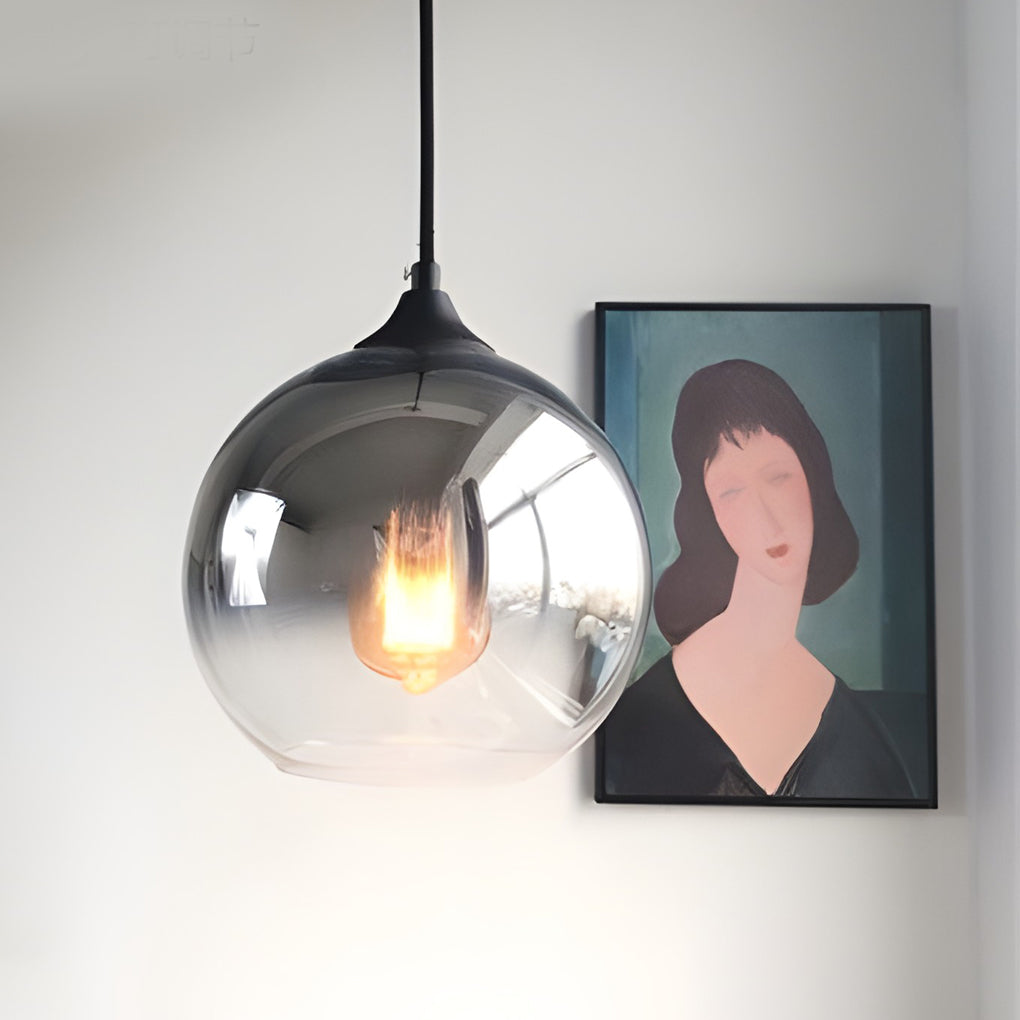 Hanging Glass Light Fixture with LED for Living Room and Kitchen