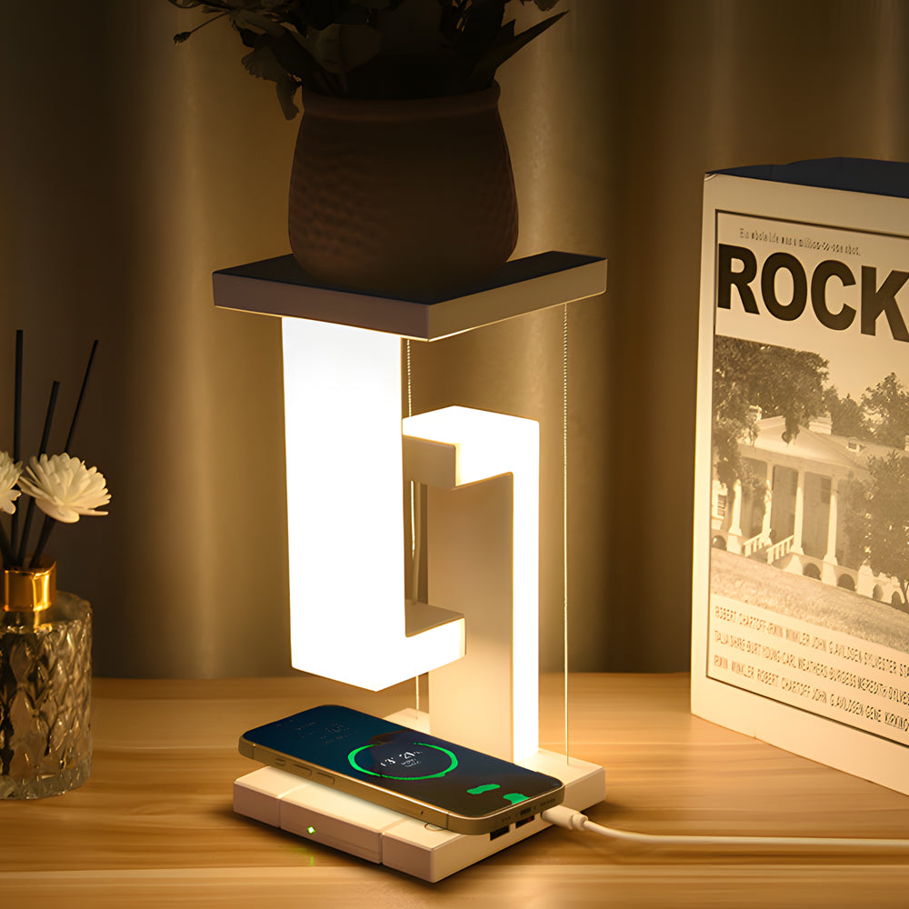 Elegant Floating Table Lamp with USB Charging and Powerful LED