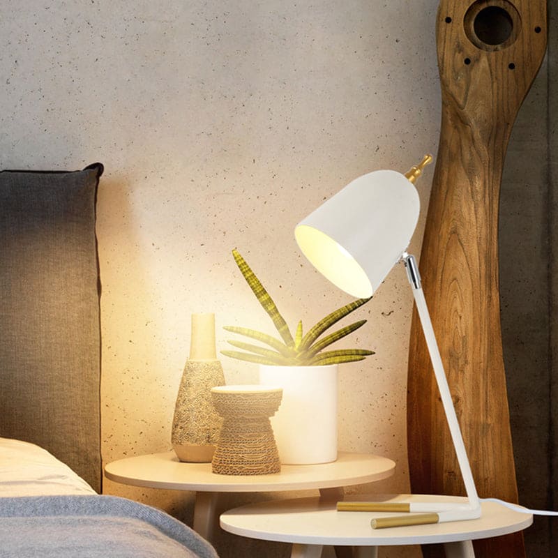 Elegant Metal Desk Lamp with Dome Lampshade