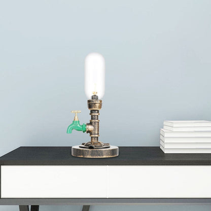 Elegant Metal Table Lamp with Industrial Lampshade
