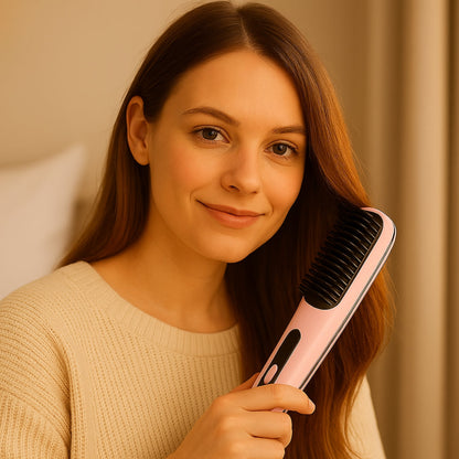 Electric Straightening Brush – Fast Smoothing and Anti-Frizz Shine