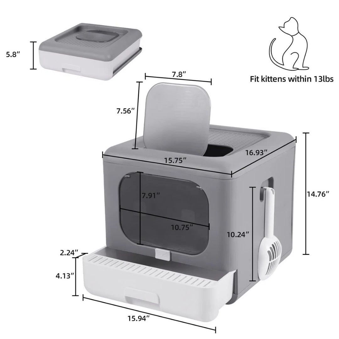 Foldable and Compact Cat Litter Box