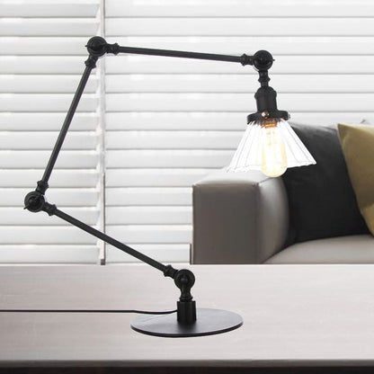 Elegant Table Lamp in Clear Conical Glass