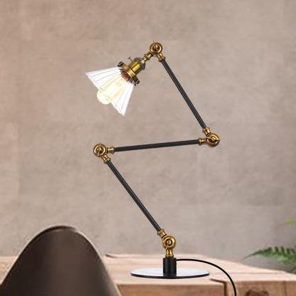 Elegant Table Lamp in Clear Conical Glass