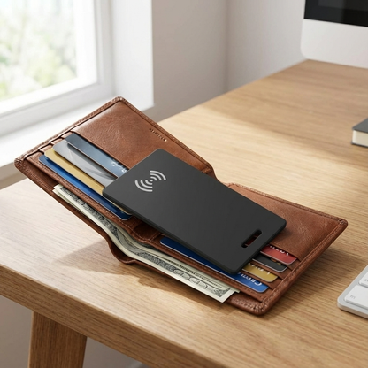 Marcherelle™ – Rechargeable Portfolio Tracking Card, Compatible with Apple Find My