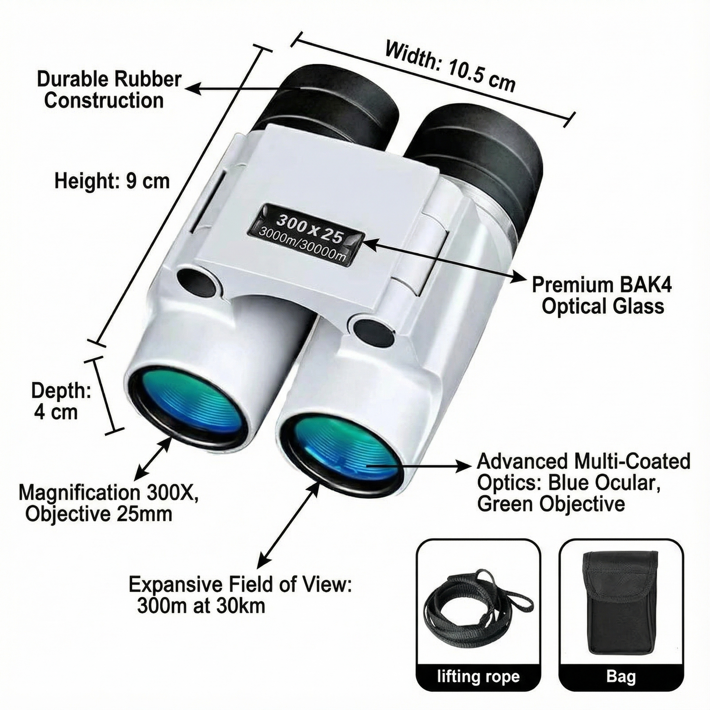Marcherelle™ – Waterproof High-Definition Binoculars for Long-Distance Viewing