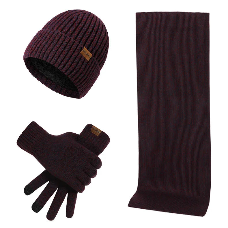 Warm Winter Set with Hat, Scarf, and Gloves