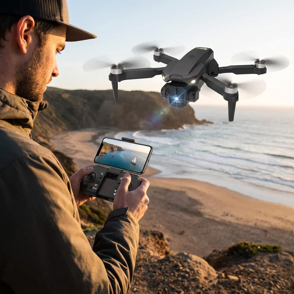 Marcherelle™ | Portable drone with dual camera – Intelligent stabilization and live video
