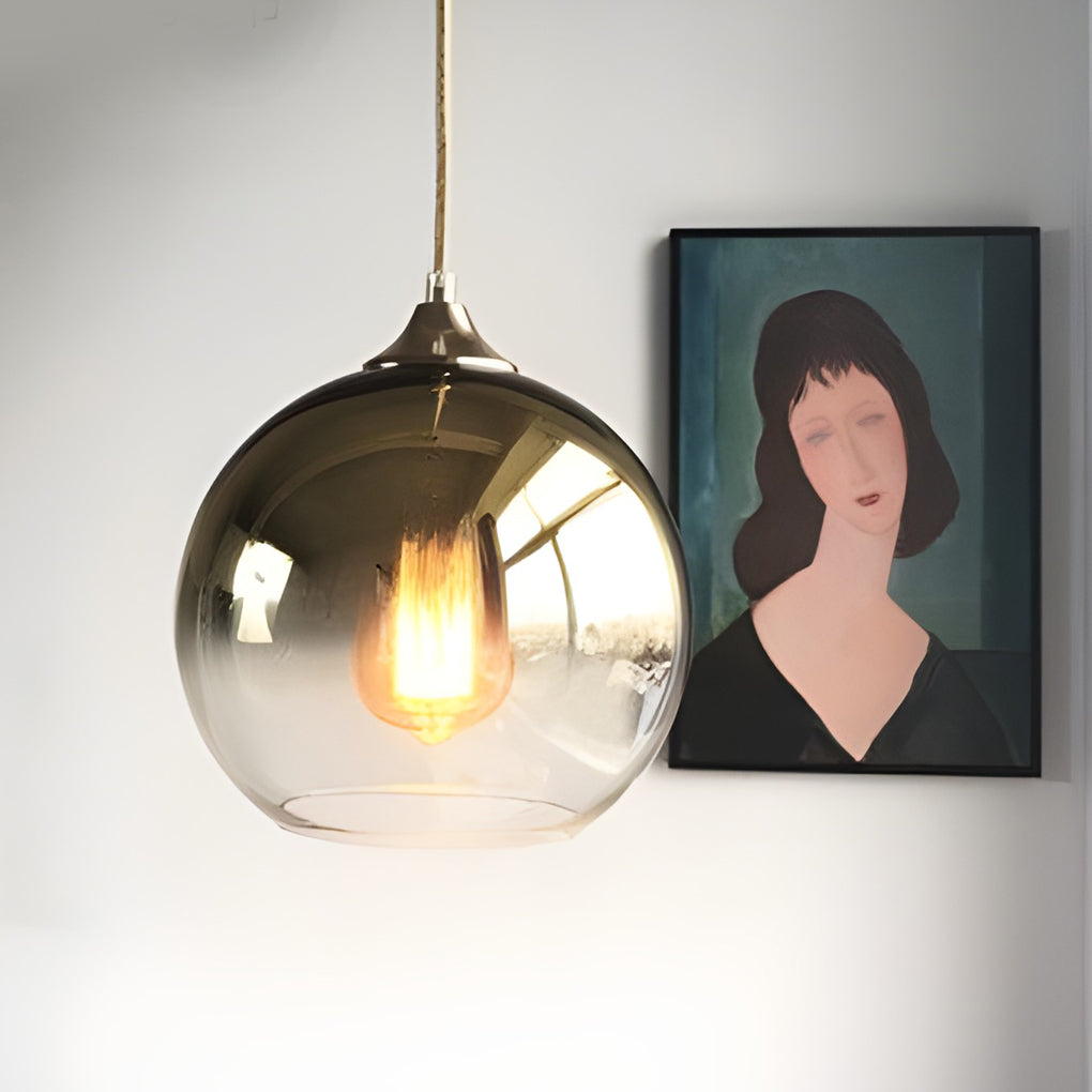 Hanging Glass Light Fixture with LED for Living Room and Kitchen