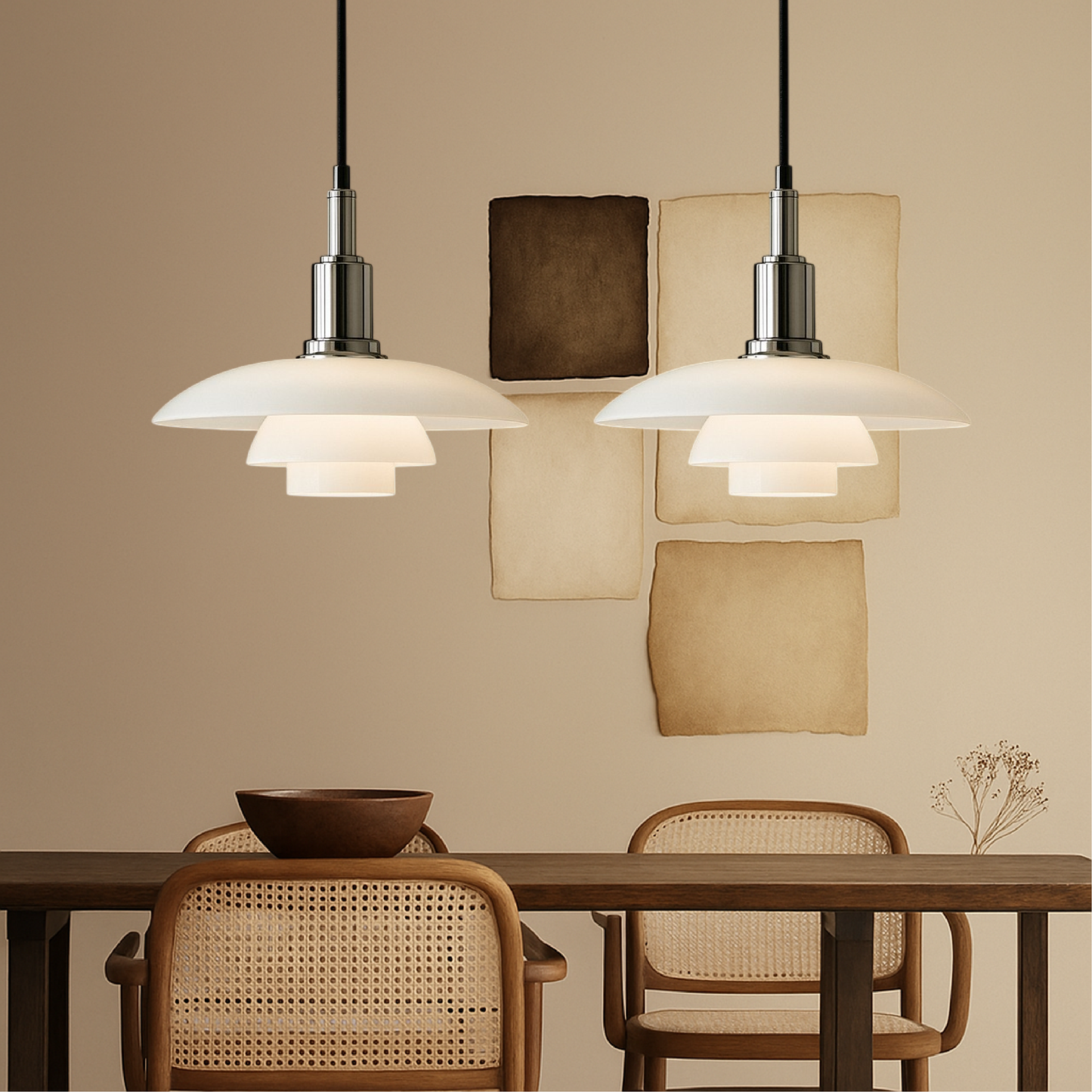 Elegant Scandinavian Hanging Light with 3 Heads