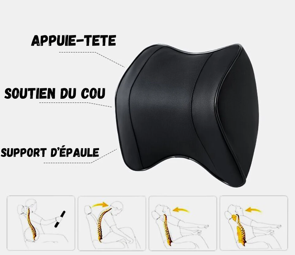 Leather Car Seat Cushion with Adjustable Headrest