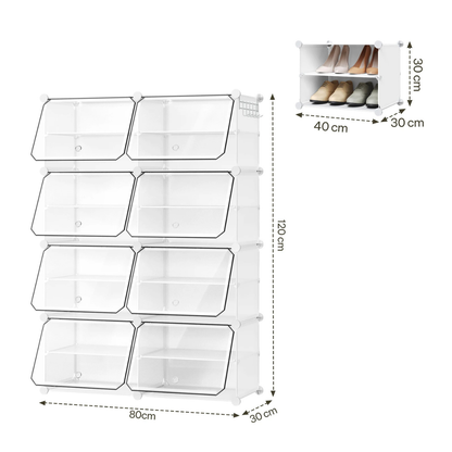Compact Foldable and Modular Shoe Cabinet