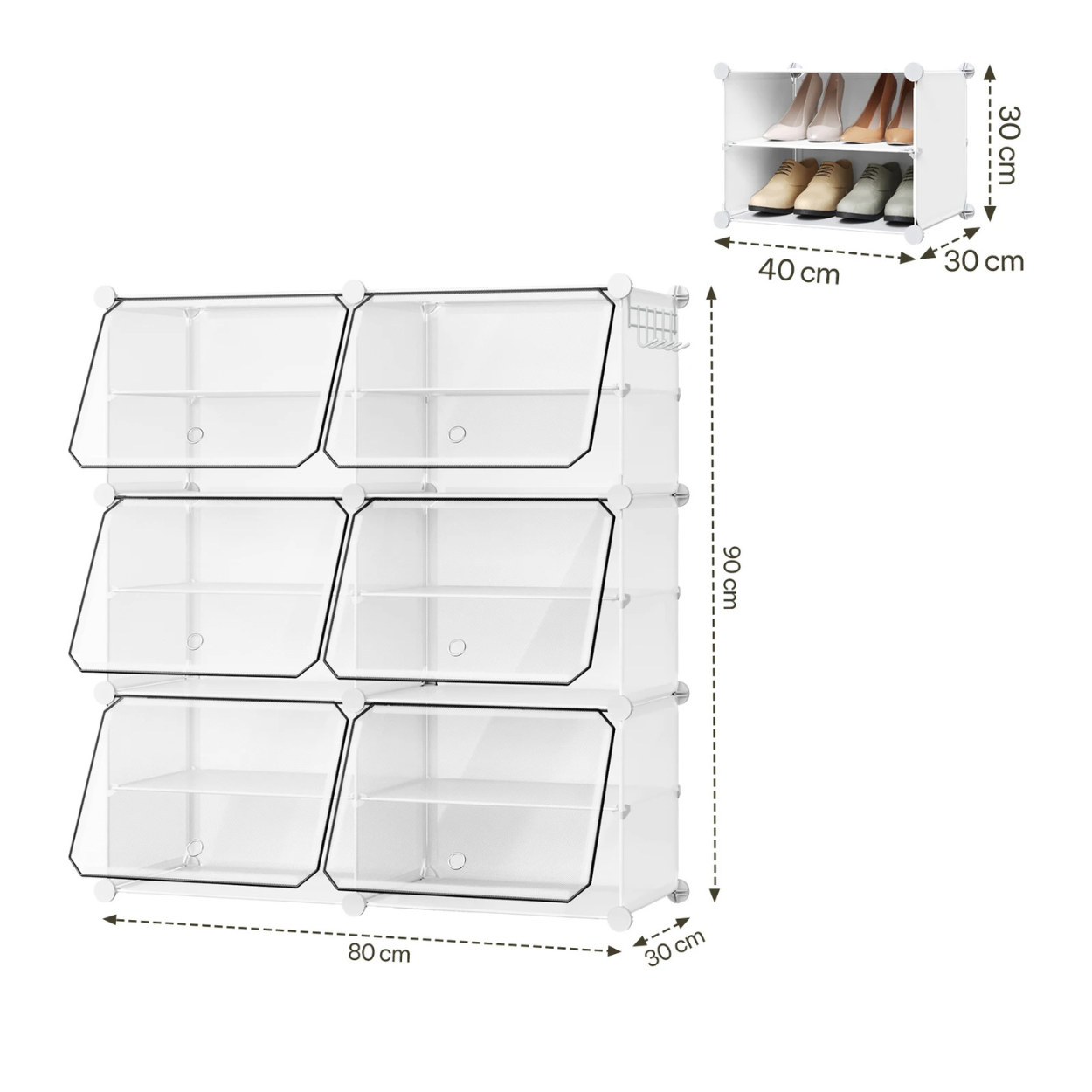 Compact Foldable and Modular Shoe Cabinet