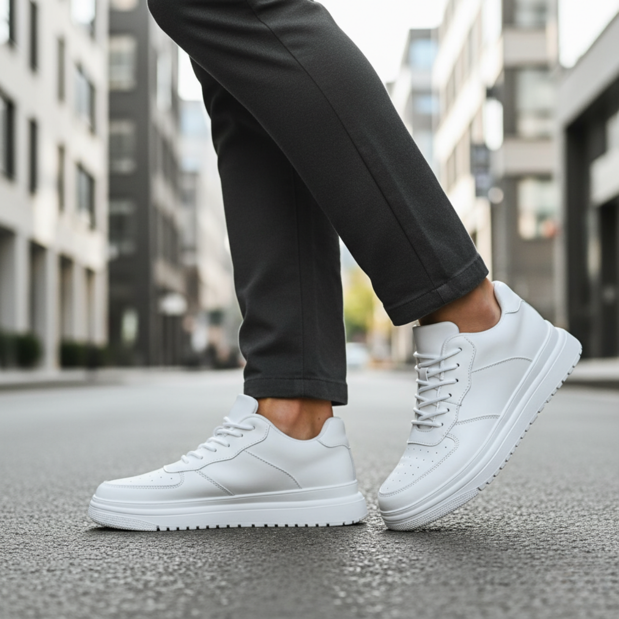 Discreet and Comfortable Men's Height Increasing Shoes