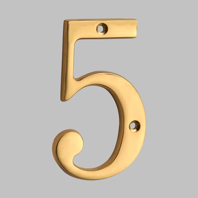 Sturdy Modern Brass House Numbers