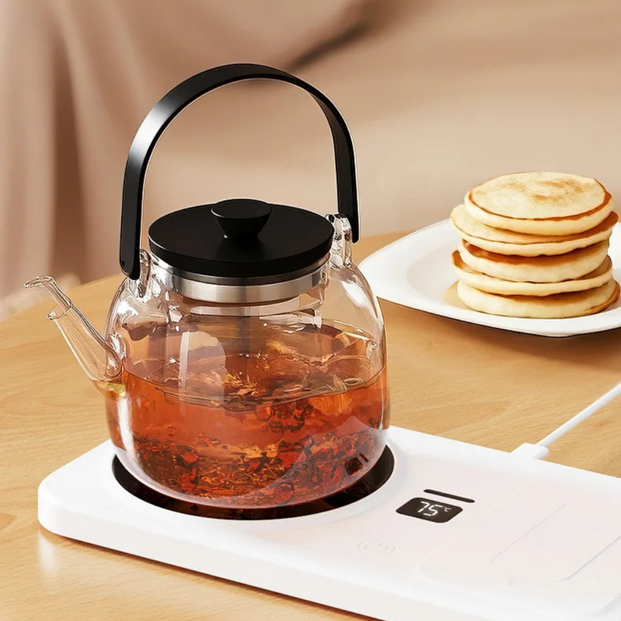 Cup Warmer Stand with Built-in Wireless Charger