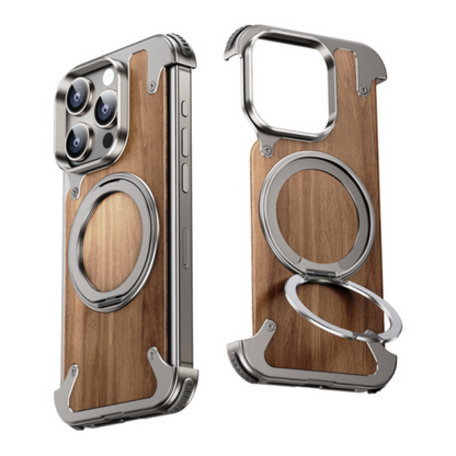 Natural Wood iPhone Case with Rotating Stand