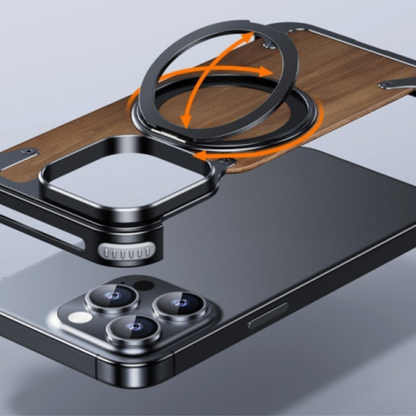 Natural Wood iPhone Case with Rotating Stand