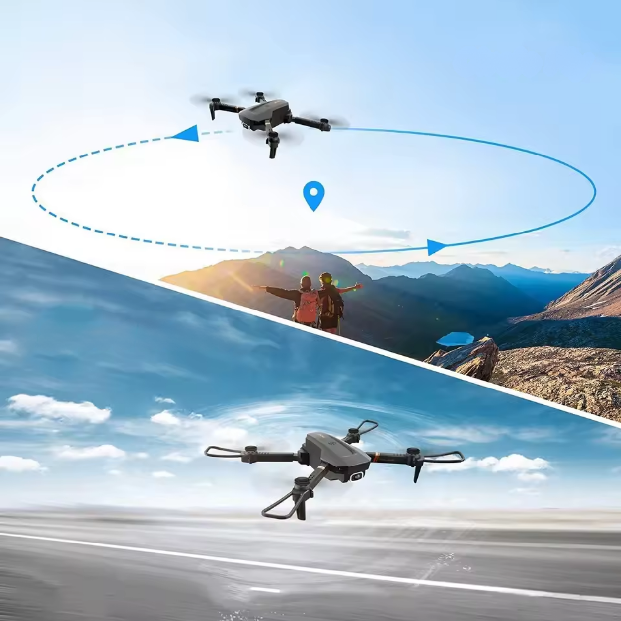 4K WiFi Drone with Dual Wide-Angle Stabilized Lenses