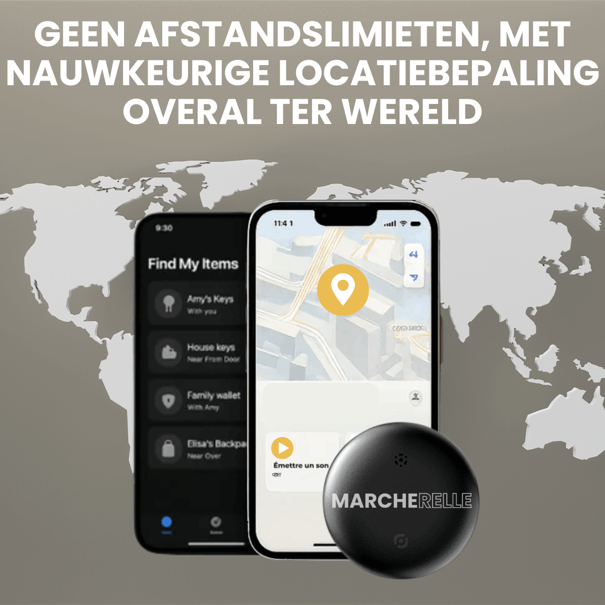 Marcherelle - GPS Tracker Without Subscription | Compatible with Android & iOS
