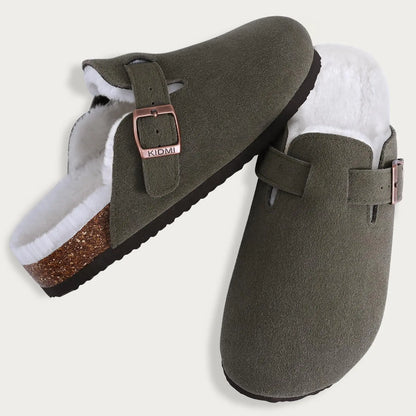Soft fur-lined slippers for men and women