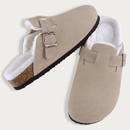 Soft fur-lined slippers for men and women