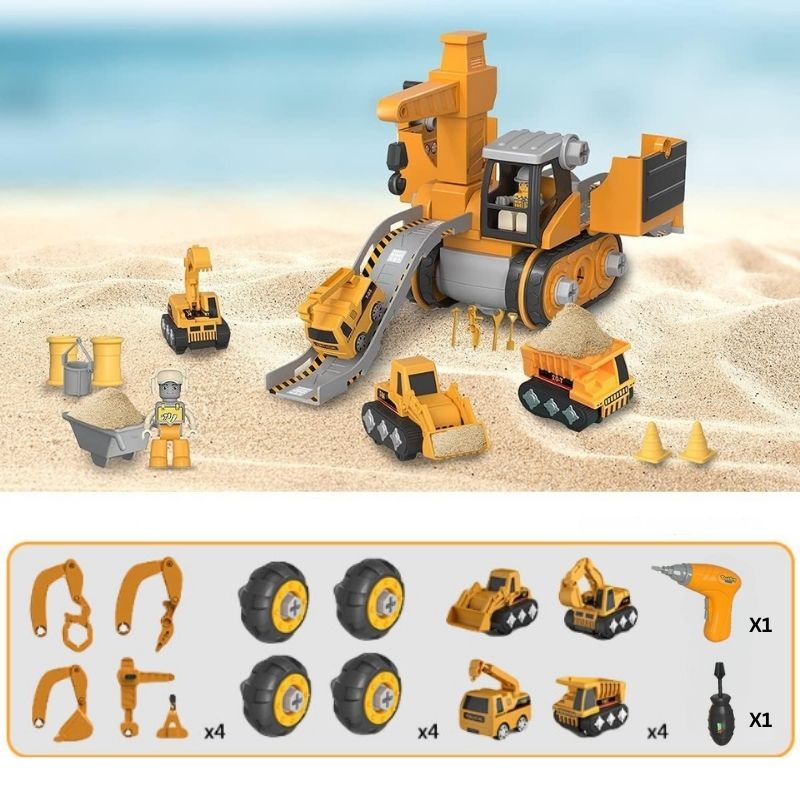 Marcherelle™ – Camion de Chantier Éducatif 4-en-1 Pour Enfants