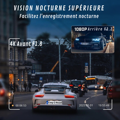 Marcherelle™ – Dashcam Voiture 4K – Vision Nocturne, WiFi & Stationnement 24h