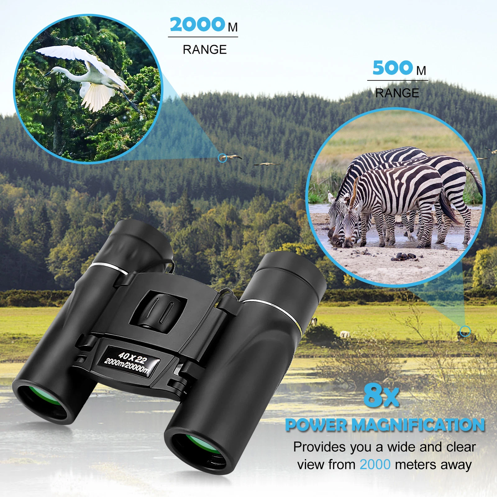 Marcherelle™ – Jumelles Compactes 8x avec Lentilles Haute Définition