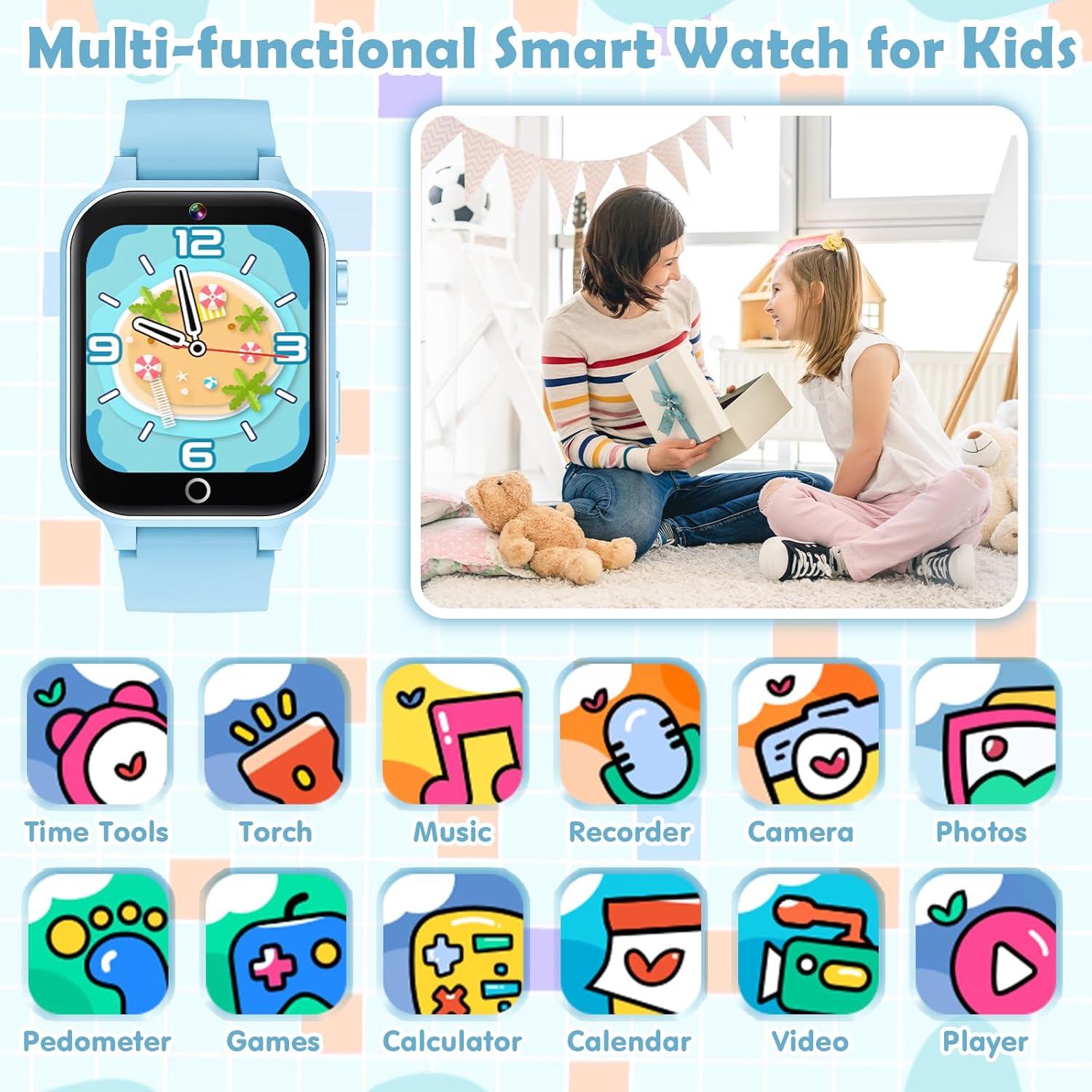 Marcherelle™ – Montre Intelligente pour Enfants avec Caméra HD & 26 Jeux Éducatifs