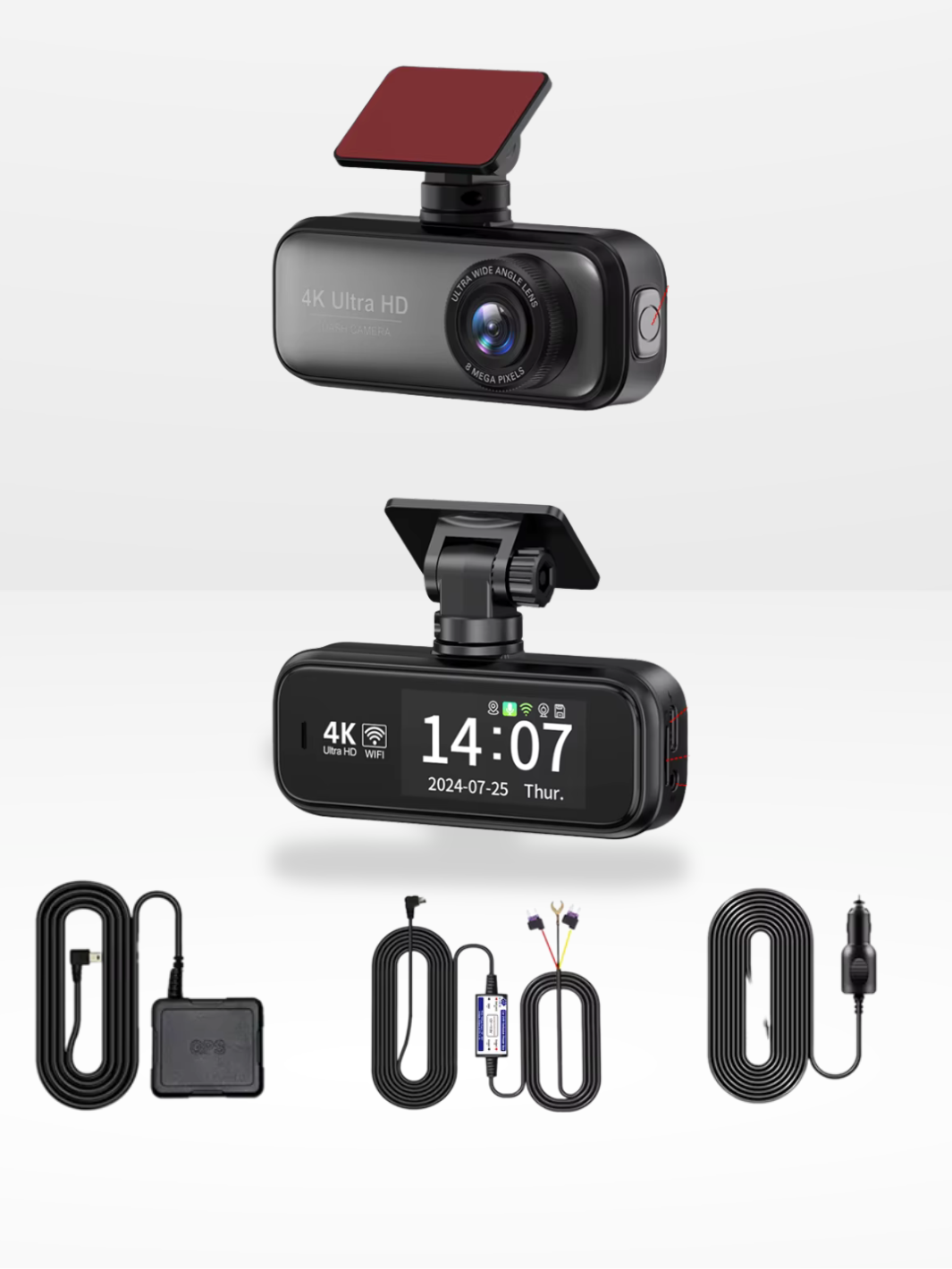 Marcherelle™ – Rétroviseur Caméra 4K Avant/Arrière avec GPS Intégré