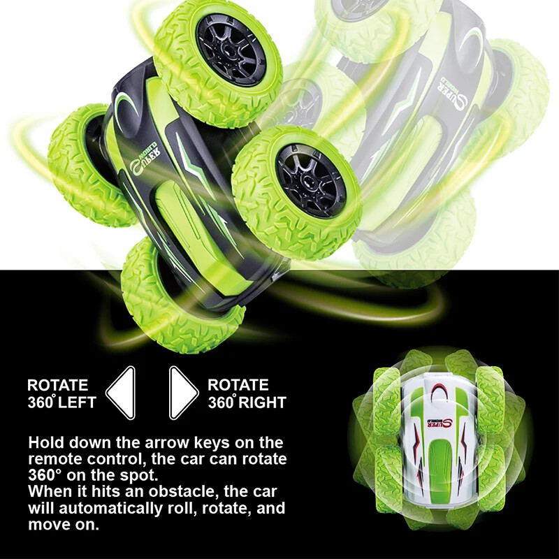 Marcherelle™ – Voiture Tout Terrain Télécommandée avec Rotation 360° et Lumières LED