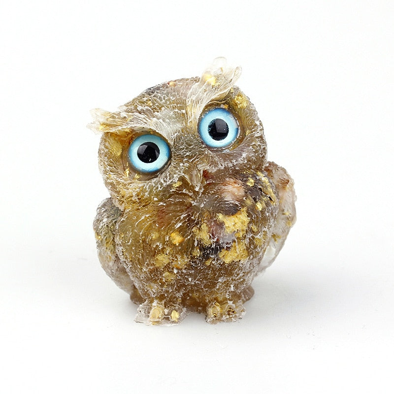 Elegant Natural Crystal Owl Figurine for Home Decoration