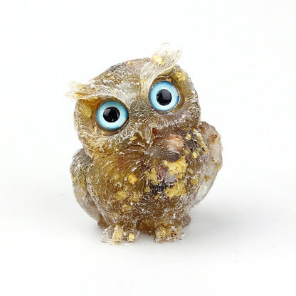 Elegant Natural Crystal Owl Figurine for Home Decoration