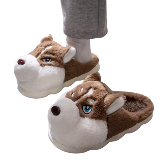 Pantoufles Peluche Chien Douces et Confortables - Marcherelle