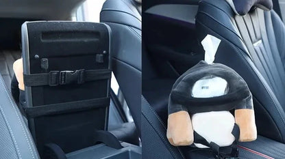 Dog Car Armrest with Trash Bin and Tissue Box