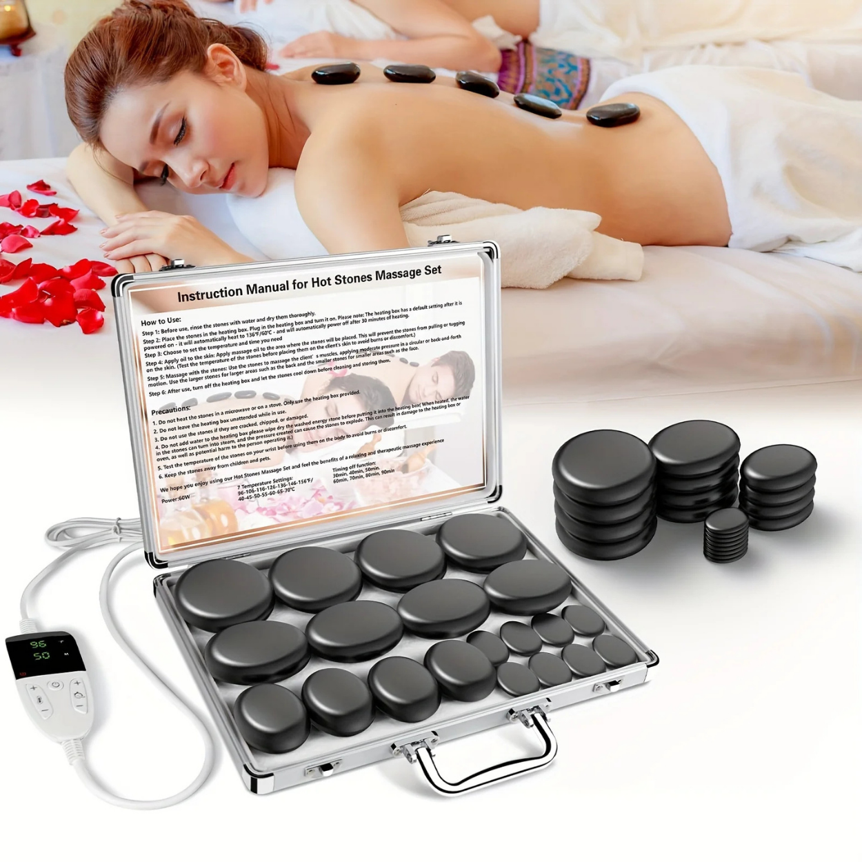 Basalt Heating Stone with Built-in Heater for Massage
