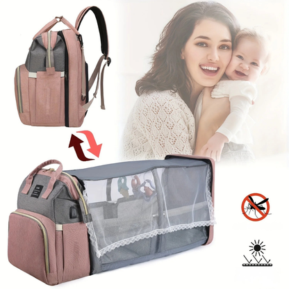 Convertible Diaper Bag with Travel Crib and Stroller