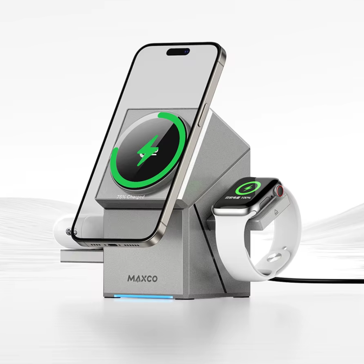 3-in-1 Magnetic Qi Wireless Charger for Phone