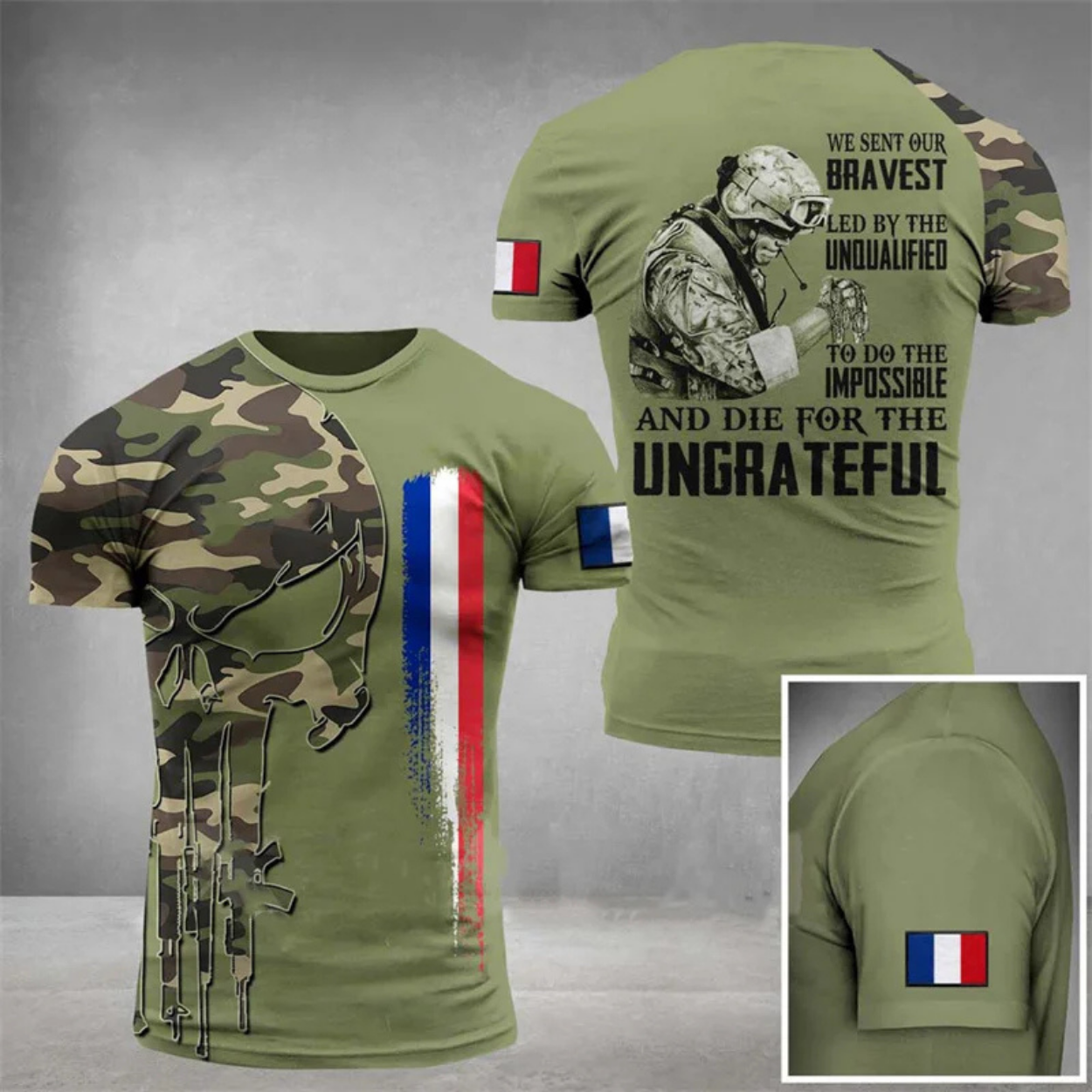 Men's Military Style Camouflage Army T-Shirt