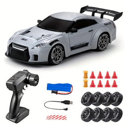 Remote-Controlled Car with Four-Wheel Drive and LED Lighting | Premium Racing Toy for Children