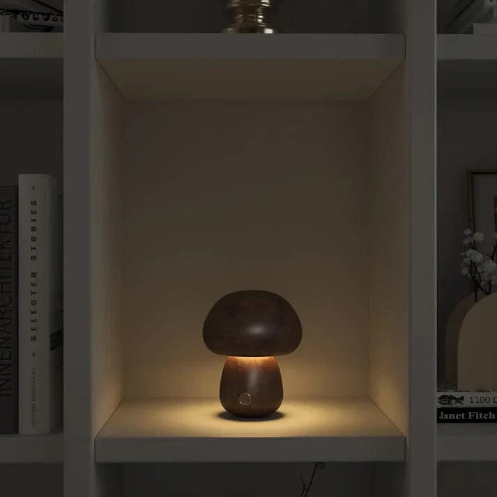 Natural Wood Fungus Lamp