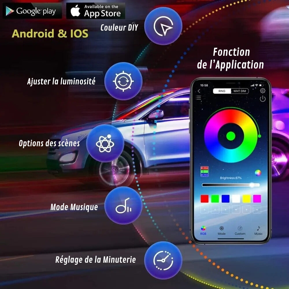 Futuristic Design Under-Car LED Lamp