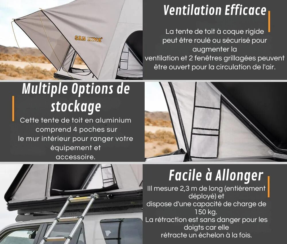 High Rigidity Roof Tent for Comfortable Camping