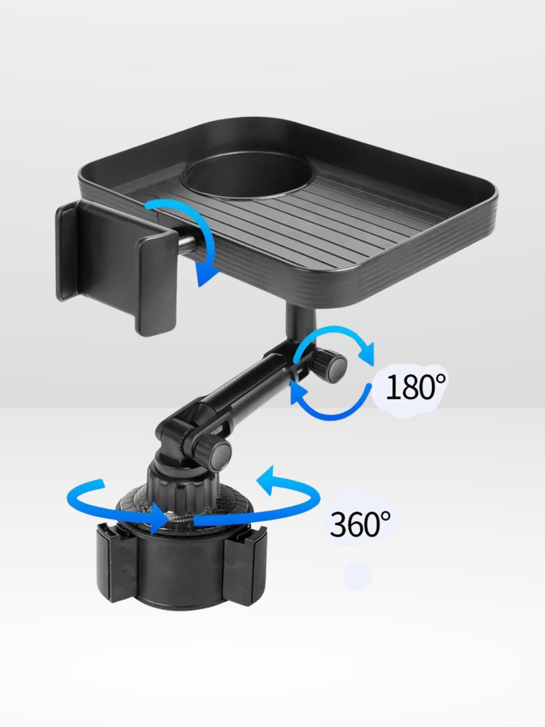 360° Rotating Car Tray with Phone Holder and Cup Holder